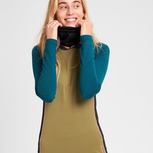 Burton Midweight X Base Layer Long Neck Hoodie Size M Green/Blue